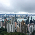 Vue panoramique sur la baie de Hong Kong depuis Victoria Peak