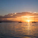 Coucher de soleil depuis notre AirBnB (Moorea)