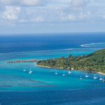 Hotel Hilton sur pilotis depuis la Montagne Magique (Moorea)