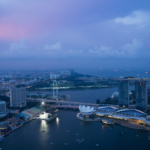 Coucher de soleil sur Marina Bay (Singapour)