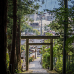 Le Torii d'entrée du cimetière de Higashiyama (Takayama)