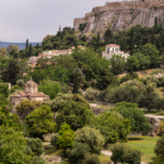 Jolie perspective devant l'Acropole, Athènes
