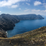 Panorama sur le chemin de randonnée (Santorin)